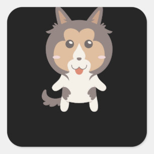 I Just Freaking Love Shelties Cute Dog Design Square Sticker