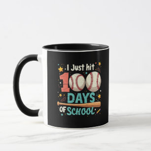 I Just Hit 100 Days of School 100 Days Baseball Mug