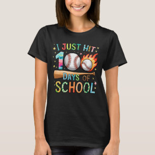I Just Hit 100 Days Of School Baseball 100th Day T-Shirt