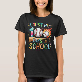 I Just Hit 100 Days Of School Baseball 100th Day T-Shirt