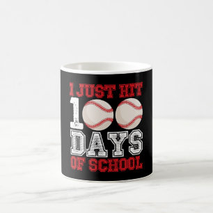I Just Hit 100 Days of School Baseball Coffee Mug