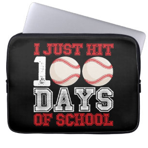 I Just Hit 100 Days of School Baseball Laptop Sleeve