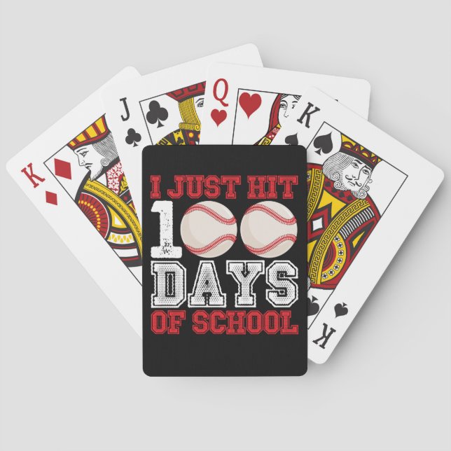 I Just Hit 100 Days of School Baseball Playing Cards (Back)
