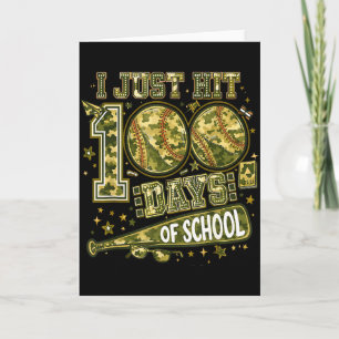 I Just Hit 100 Days Of School Camouflage Baseball Card