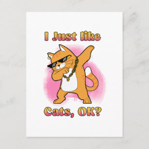 I Just Like Cats, OK Dabbing Cat Enclosure Card