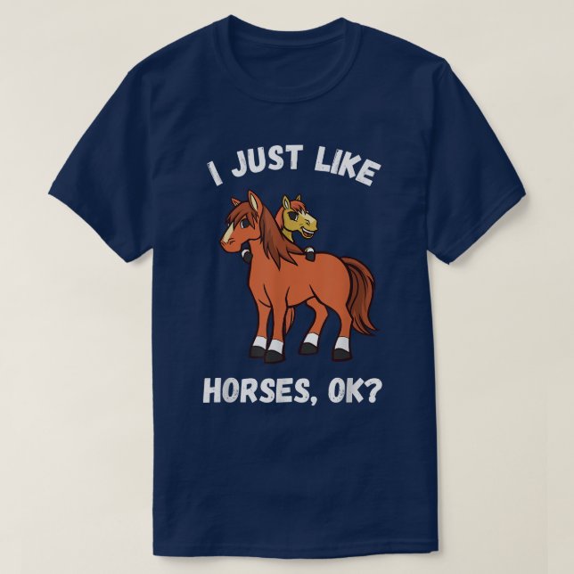 I Just Like Horses Cute Kids Girls Horses  T-Shirt (Design Front)