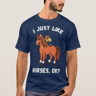 I Just Like Horses Cute Kids Girls Horses  T-Shirt