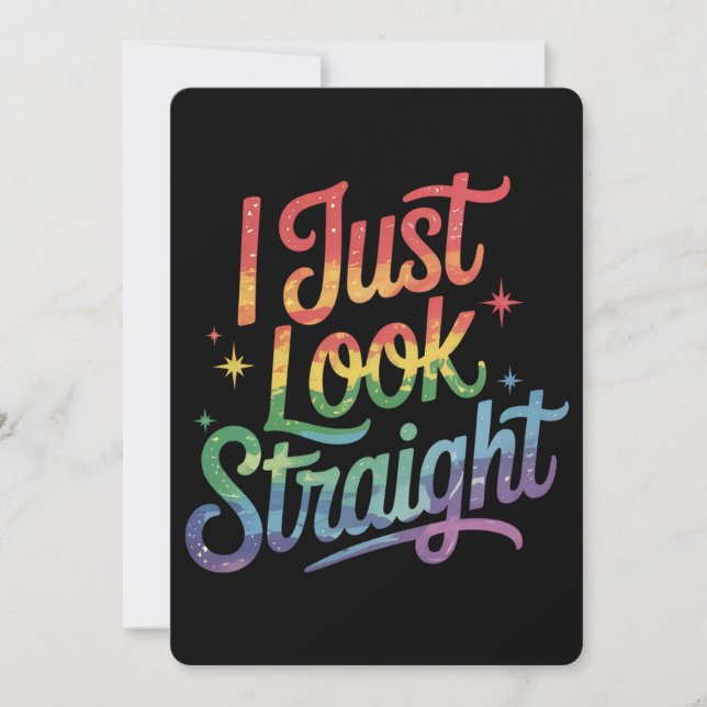 I Just Look Straight Gay Rainbow LGBTQ Pride Ally Invitation (Front)