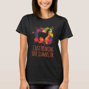 I Just Love Llama Watercolor Funny Farm Animal Alp T-Shirt
