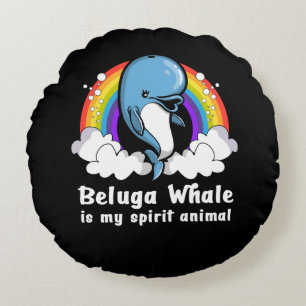 I Just Really Like Beluga Whales Ocean Animals Round Cushion