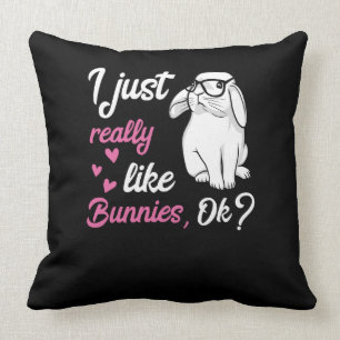 I Just Really Like Bunnies Cute Rabbit Cushion