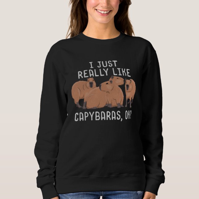 I just really like Capybara  Kids Women Cute Capyb Sweatshirt (Front)
