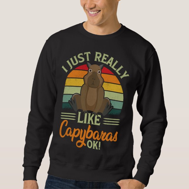 I Just Really Like Capybaras Ok   Capybara Sweatshirt (Front)