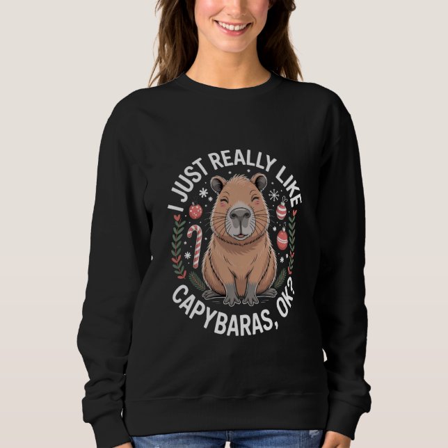 I Just Really Like Capybaras Ok Rodent Animal Love Sweatshirt (Front)