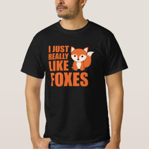I Just Really Like Foxes Cute Animals Orange T-Shirt