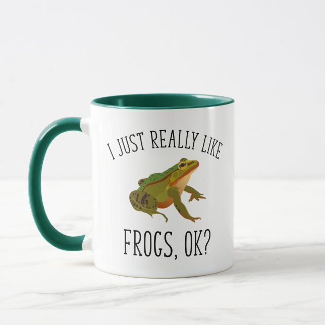 I Just Really Like Frogs, Ok? Funny Frog Lover Mug (Left)