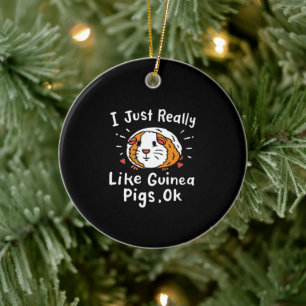 I Just Really Like Guinea Guinea Pig Kawaii Ceramic Ornament