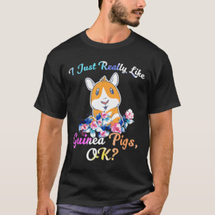 I Just Really Like Guinea Pigs Ok Watercolor T-Shirt