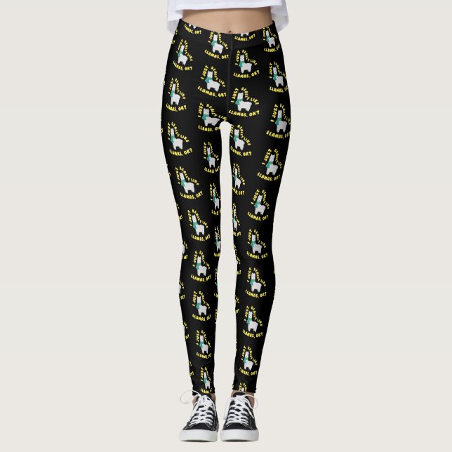 I Just Really Like Llamas OK? Funny Llama Alpaca Leggings (Front)