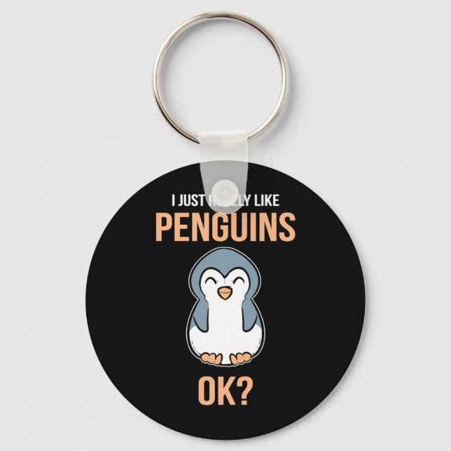 I Just Really Like Penguin Key Ring (Front)