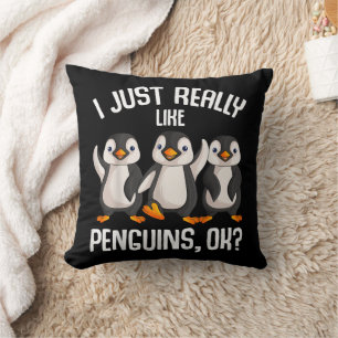 I Just Really Like Penguins Kids Girl Boys Women P Cushion