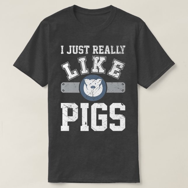 I Just Really Like Pigs Ok Funny Pig Men Athletic  T-Shirt (Design Front)