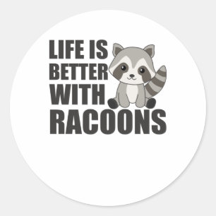 I Just Really Like Racoons Cute Racoon Classic Round Sticker