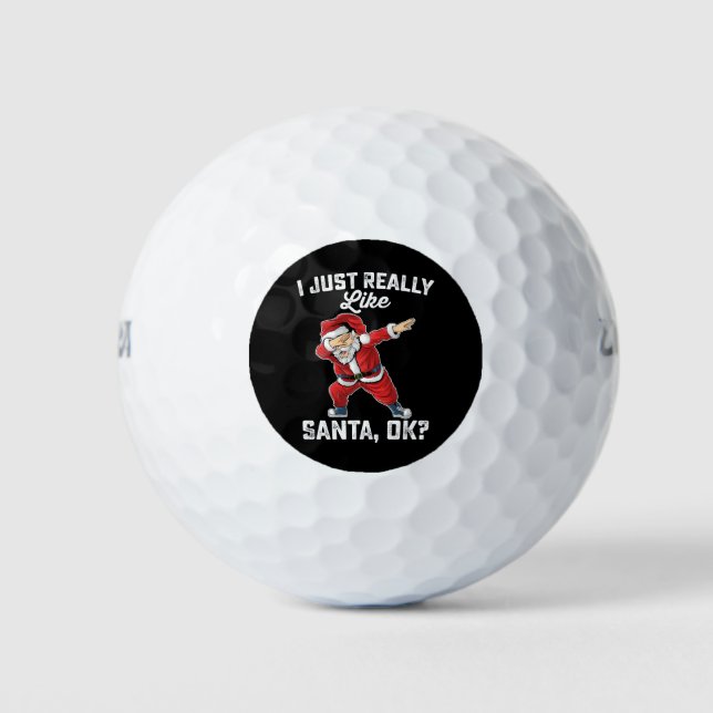 I Just Really Like Santa OK Family Christmas Golf Balls (Front)