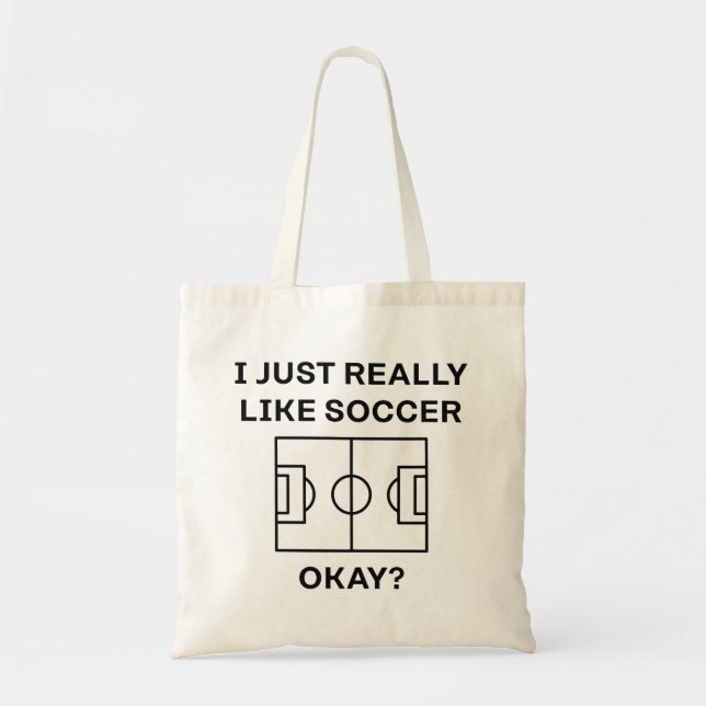 I Just Really Like Soccer Okay Tote Bag (Front)