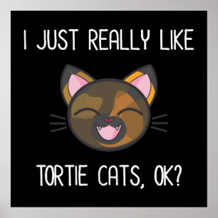 I Just Really Like Tortie Cats OK? Tortoiseshell Poster