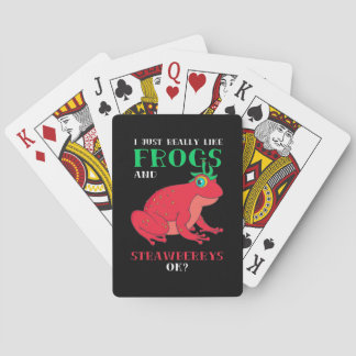 I Just Really Likes Frogs And Strawberry Playing Cards