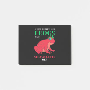 I Just Really Likes Frogs And Strawberry Post-it Notes