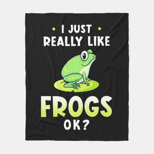 I Just Really Likes Frogs Fleece Blanket (Front)