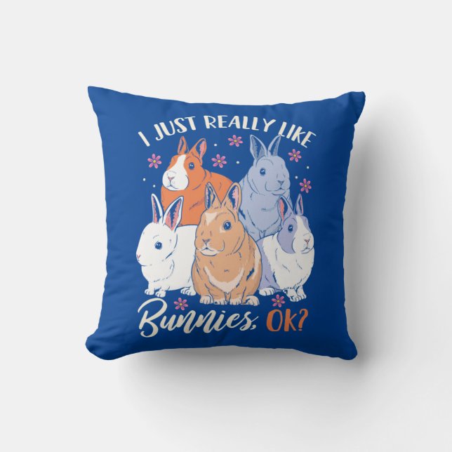 I Just Really Likes Rabbits Cushion (Front)