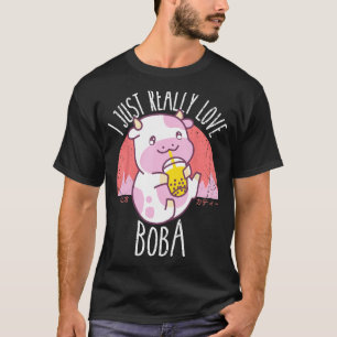 I Just Really Love Boba Japanese Cow Gifts T-Shirt