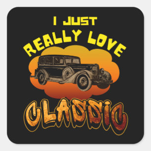 i just really love classic  square sticker