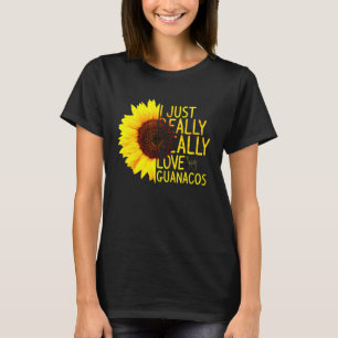 I Just Really Love Guanacos Women Men Alpaca Sunfl T-Shirt