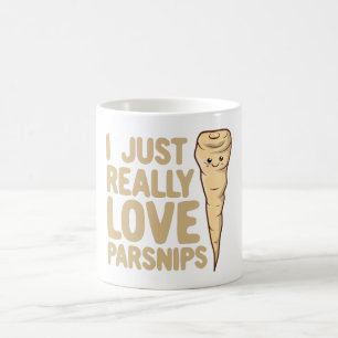 I Just Really Love Parsnips - Cute Kawaii Parsnip Coffee Mug