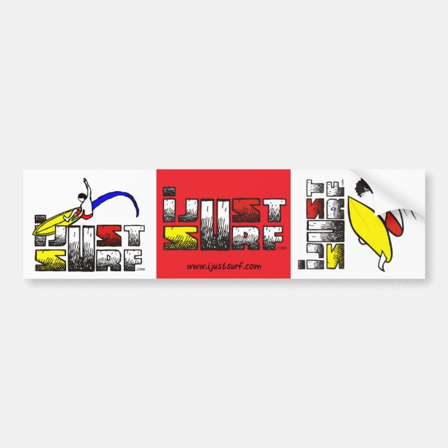 I Just Surf Sticker (3 Pack) (Front)