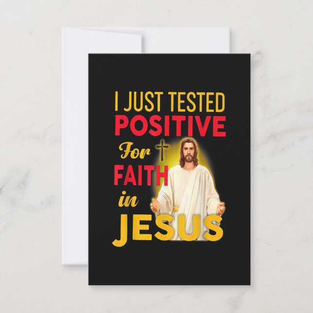 I Just Tested Positive For Faith In Jesus RSVP Card (Front)