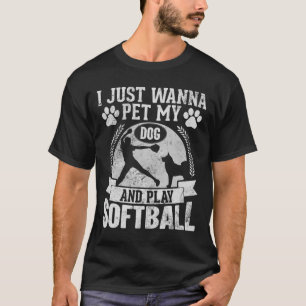 I Just Wanna Pet Dog And Play Softll Girls Teens W T-Shirt