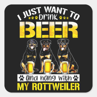 i just want to drink beer and hang with my dog square sticker