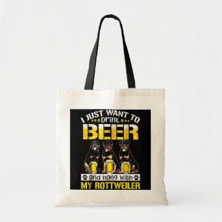 i just want to drink beer and hang with my dog tote bag