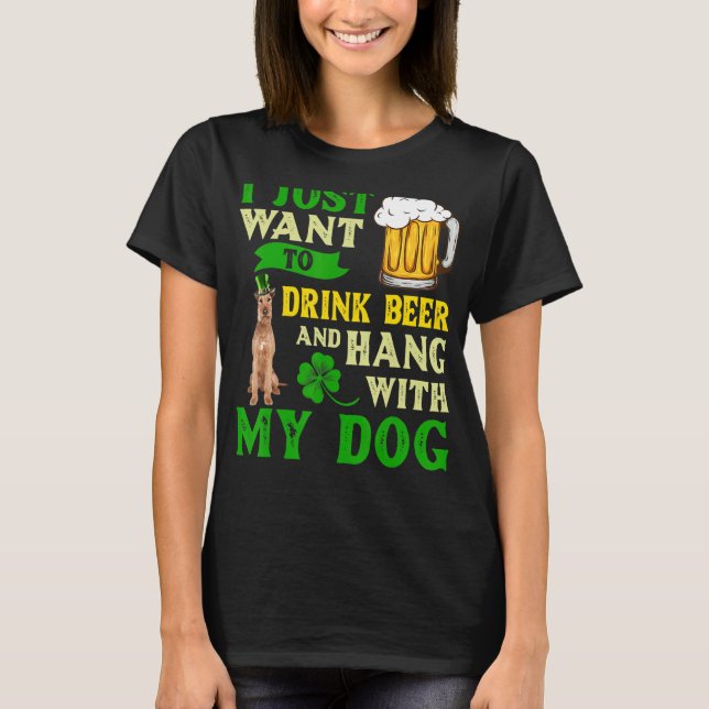 I Just Want To Drink Beer And Hang With My Irish T T-Shirt (Front)