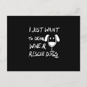 I just want to drink wine postcard