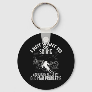 I Just Want To Go Skiing Ski Wintersport Key Ring