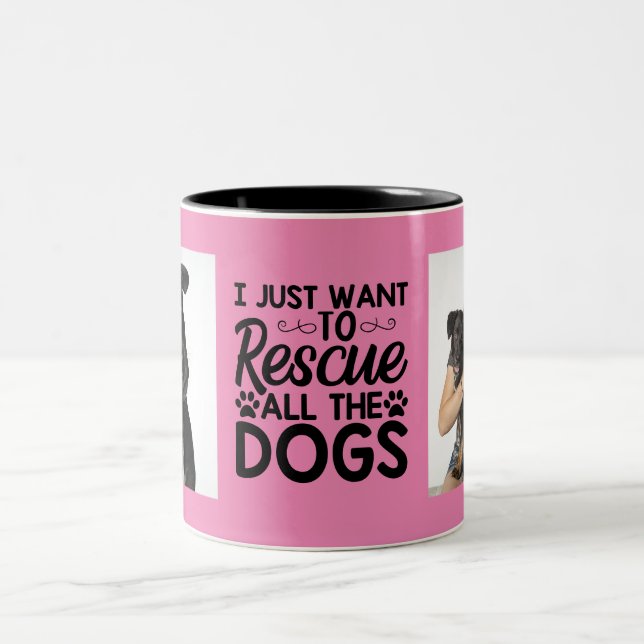 I Just Want to Rescue All the Dogs Two-Tone Coffee Mug (Center)