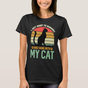 I Just want to Workout And Hang With My Cat Retro  T-Shirt