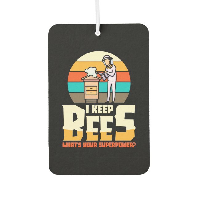 I Keep Bees Car Air Freshener (Front)