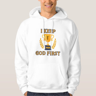 I Keep God First Faith Based Men's  Hoodie